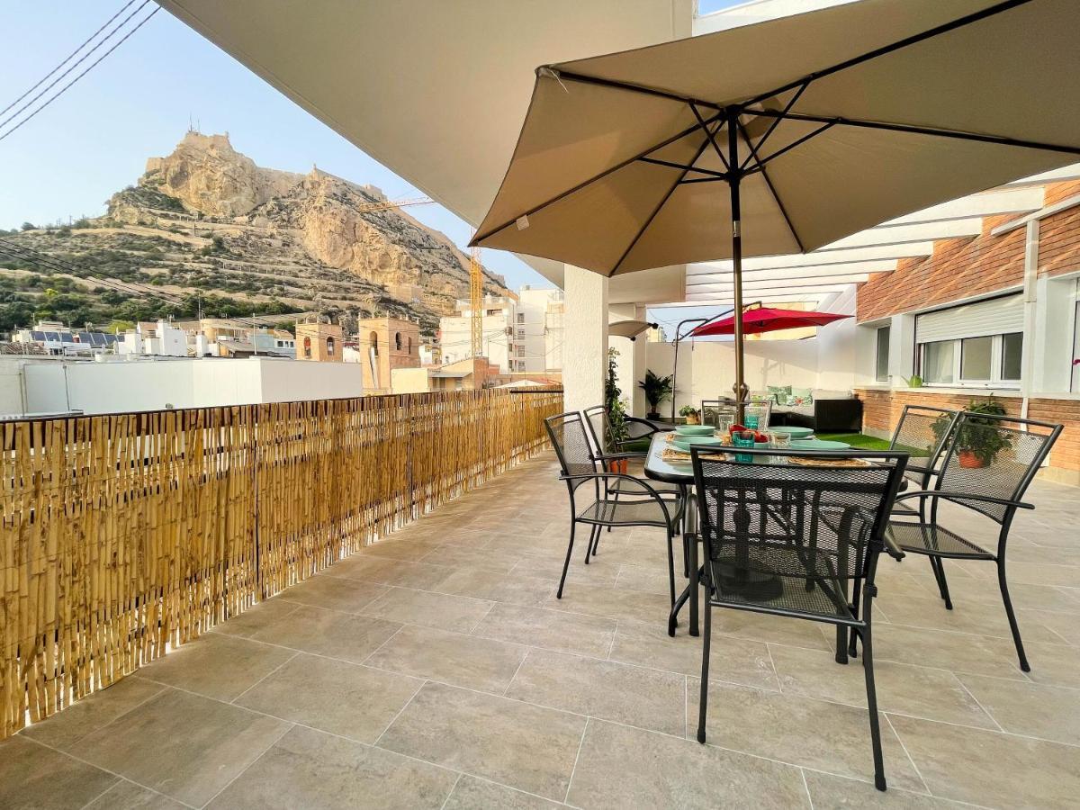 La Terraza. Vistas Al Castillo A 1 Min. De La Playa 알리칸테 외부 사진